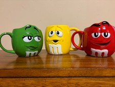 M&M’s Ceramic 3D Collectors Mugs-2013 M & World Red & Green-2003 Galerie Yellow picture