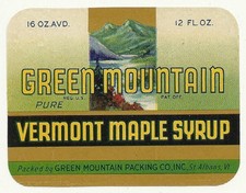 50 Vintage Green Mountain Vermont Maple Syrup Labels picture