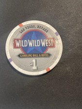 Wild Wild West Gambling Hall & Hotel Casino Las Vegas Nevada $1 Chip H&C 1998 picture