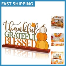 Metal Fall Decoration Sign - 11.81” Thanksgiving Blessed Table Centerpiece picture