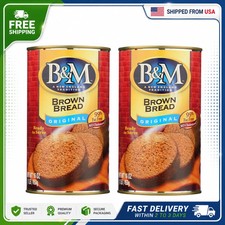 B&M Brown Bread Plain Canned Molasses Bread 16oz (Pack of 2) picture