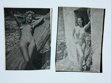 Vintage Female Nude Model B&W Photo Negatives 2.5x3 Lot of 2 picture