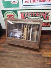 Antique Lufkin Spring Joint Rules Oak Hardware Store Countertop Display Sign picture