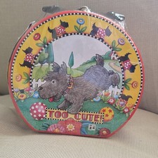 NEW Scarce Mary Engelbreit Scottie Dog Metal Lunch Pail Box~