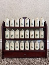 Vintage 1992 Lenox Spice Garden Full Set of 24 Jars w/ Wooden Rack / Never Used picture