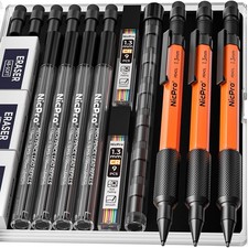 Nicpro 3 PCS 1.3 mm Mechanical Pencils Set with 66 Lead Refill, 3 Eraser picture