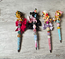 Lot of 4 Multicolor Novelty Character Figurine Plastic Ballpoint Pens Black picture