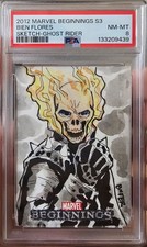 2012 Marvel Beginnings S3 Bien Flores Ghost Rider Sketch Card 1/1 picture