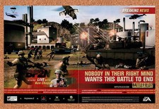 2005 Battlefield 2 Modern Combat Xbox Original Advertisement / Retro Promo v1 picture