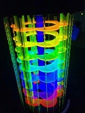 RARE 90s Blacklight Rain Lamp Glow 16” Table Top Working Condition Vintage Retro picture