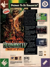 KOEI Romance IV The Three Kingdoms Wall of Fire Super Nintendo PS1 PC Game Ad picture