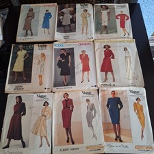 Lot 9-Vintage 1980's Vogue Designer Sewing Patterns Oscar De La Renta + Etc. Cut picture