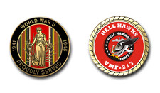 USMC VMF-213 Hell Hawks World War II Service Challenge Coin picture