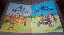 Tintin au Congo and Tintin en Amerique Herge Casterman 1947 1970 Rare Vintage picture