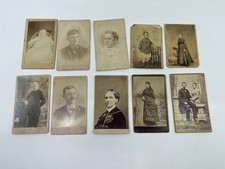 Antique Vintage CDV Photos Lot Portraits Crazy Eyes Cute Boston Nebraska 1881 picture