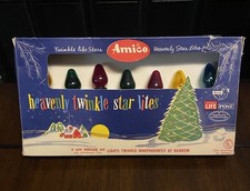 Vintage NOS Amico Noma Christmas Lights 7 Heavenly Twinkle Star Lites Boxed  picture