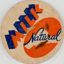 Milk Bottle Cap - MILK - Natural - blue & orange - generic - staple rust picture