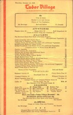 1948 TUDOR VILLAGE RESTAURANT vintage dinner menu BOSTON, MASSACHUSETTS picture