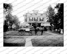 Men in union suits on horse-drawn wagon 8x10 photograph ca 1880s picture