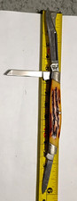 Hand Made Camillus Sword Brand Model 70 3-Blade Stockman Synthetic Stag SS 1970s picture