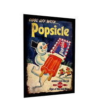 Popsicle Sign, Snow Man Ice Cream Sticker Sign, Retro Ice Cream Truck 4 Sizes picture