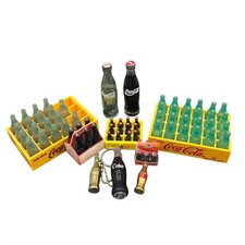 Vintage Coca-Cola Miniature Collection Bottle Crates Keychains 6-Pack Set picture