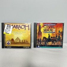 Civil War Generals 2 and Pharaoh PC CD ROM Video Games Lot of 2 VTG 90's picture