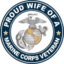 Proud Wife of a United States Marine Corps Veteran Self-adhesive Vinyl Decal picture