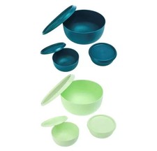 Tupperware 12-piece Blossom Lid Serve & Store Bowl Set-Green-NEW picture