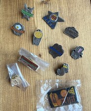 Fast Food Collectible Burger King Award Pin Lot Of 11 Pins + Mystery Gifts picture