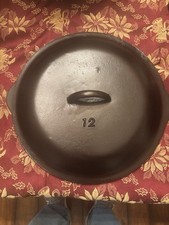 1920's-30's Lodge Raised no. 12 Cast Iron Skillet Lid picture