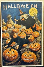 Antique Halloween Postcard Classic Internat Art Artist Bernhardt 1909 #417 picture