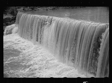 Photo:1940s Waterfall Cascade Black and White Landscape Photo picture
