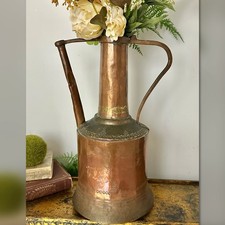 Antique Copper / Tin Watering Can Primitive Country Rustic Decorative picture