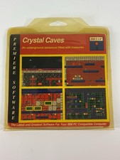 Vintage Crystal Caves IBM PC 5.25” Floppy Disk Premiere Software 1992 DOS picture