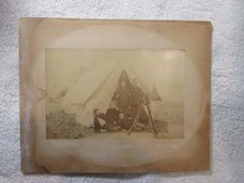 Antique Original Spanish American War Photo Infantry Soldiers At Tent Camp picture