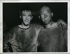 1943 Press Photo Chapel Hill NC Cadet Andre Kantaki, Adrian Engle after pushball picture