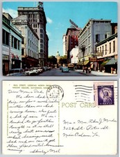 Savannah Georgia Bull Street Wright Square Buildings Storefronts Cars Postcard picture