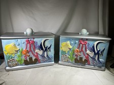 Disney Direct Finding Nemo Aquarium Ceramic Cookie Lot of 2 Jar Lid Pixar China picture