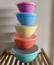 Tupperware 10-pc Wonderlier Vintage Series Bowl Opaque w/ Clear Lids Set NIB picture