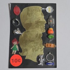 Gold Man & Woman Vending Machine Gumball Trinket Display Card 10c Vintage 1970s picture