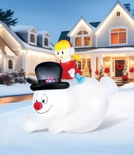 10 Ft SLIDING FROSTY THE SNOWMAN WITH KAREN CHRISTMAS OUTDOOR INFLATABLE picture
