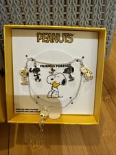 PEANUTS -SNOOPY , Woodstock BRACELET FINE SILVER PLATED   SHIPS NOW  picture