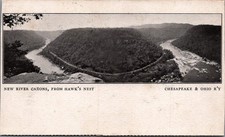 1908 New River Canyons Hawk's Nest Chesapeake & Ohio R'y Postcard picture