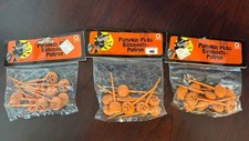 Vintage Halloween Pumpkin Picks by Amscan Lot Of Three October 31st picture