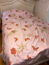 Vintage 70s Cannon Gold Label Chloe Full Queen Duvet Cover Butterfly Floral Pink picture