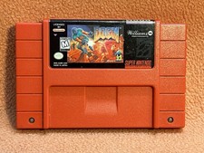 DOOM Super Nintendo SNES Original Authentic Game Red Cart picture