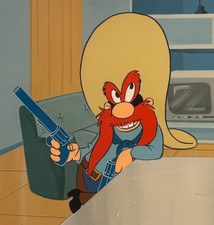 Warner Bros. Production Cel Yosemite Sam Bugs Bunny 1989 Framed, COA picture
