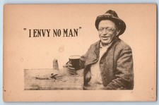 c1910's Old Man Having Coffee I Envy No Man Unposted Antique Postcard picture