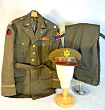 WWII US ARMY MAJOR ORDNANCE CORPS 6TH ARMORED 34TH DIVISION OFFICER UNIFORM SET picture